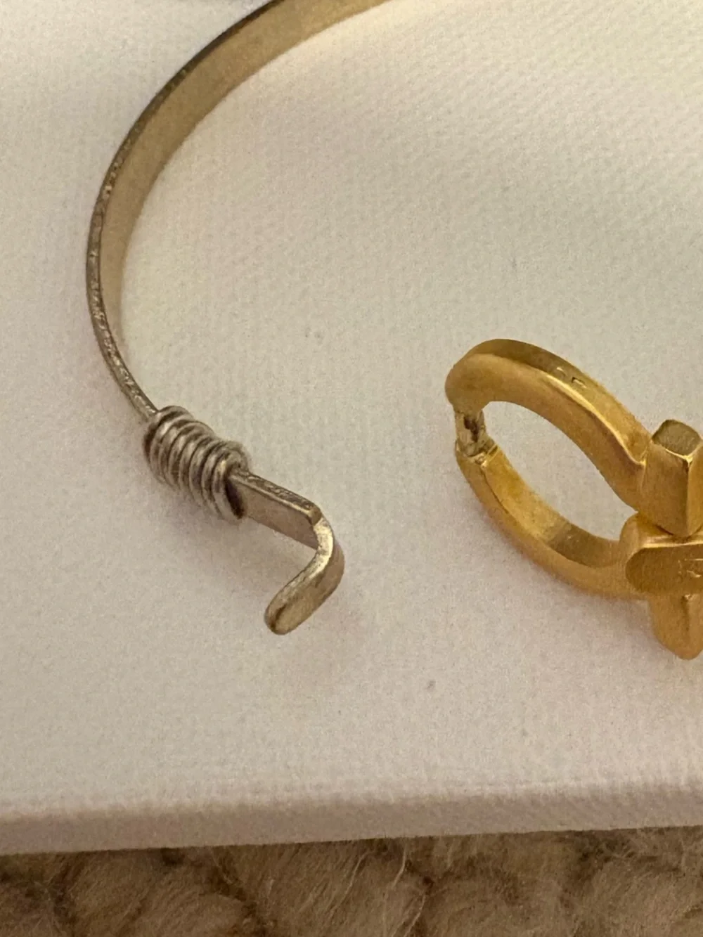 Authentic Salvatore Ferragamo charm set on unbranded bangle bracelet